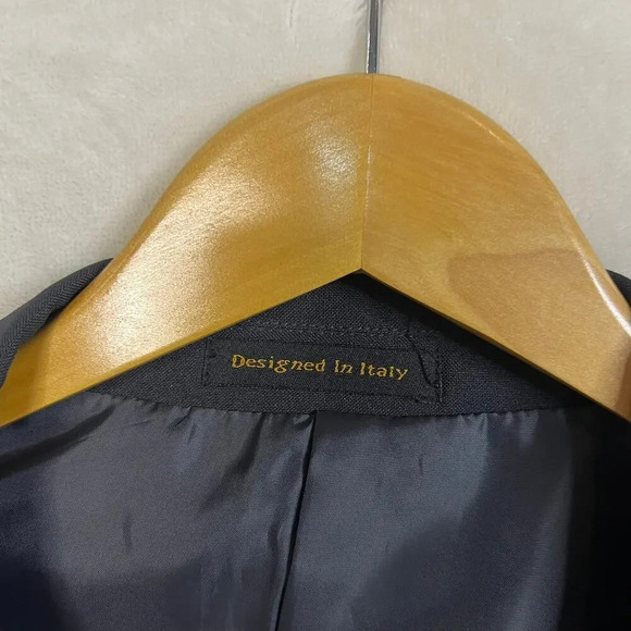 NWT Lucci Collezione‎ Men's 48R Navy Hand Tailored Peaked Lapel Suit Jacket - Picture 4 of 7